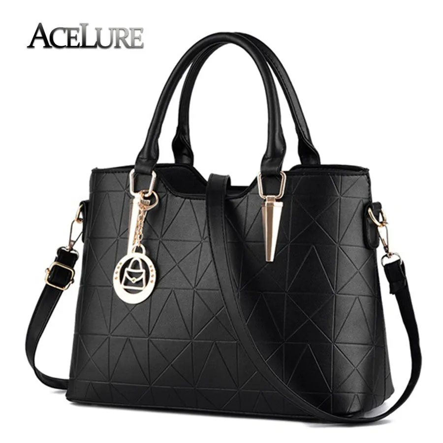 ACELURE Handbags pu female bag metal sheets decoration handbags sweet lady fashion handbags elegant luxury women shoulder bags