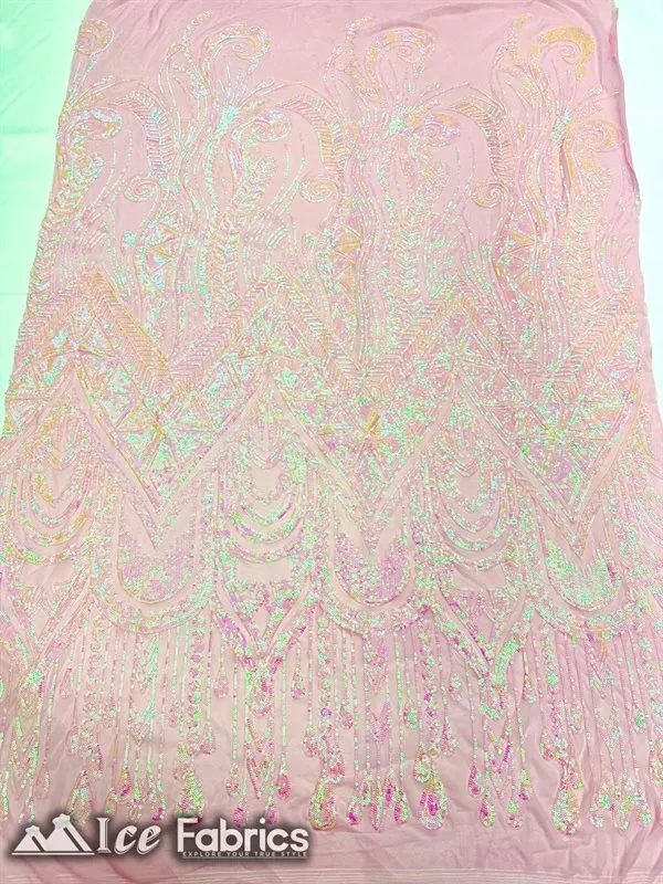 African Sequin Fabric 4 Way Spandex Stretch Sequin Fabric