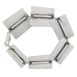 BILL TENDLER Vintage Modernist Sterling Graduating Link Bracelet