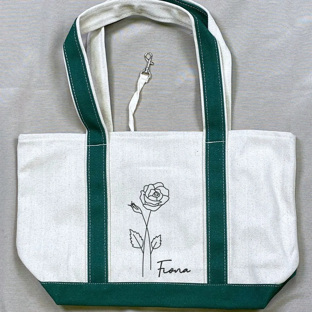 Birth Month Flower Custom Embroidered Tote Bag, Bachelorette Party, Bridesmaid Gifts