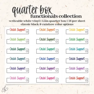 Child Support || Quarter Box Planner Stickers