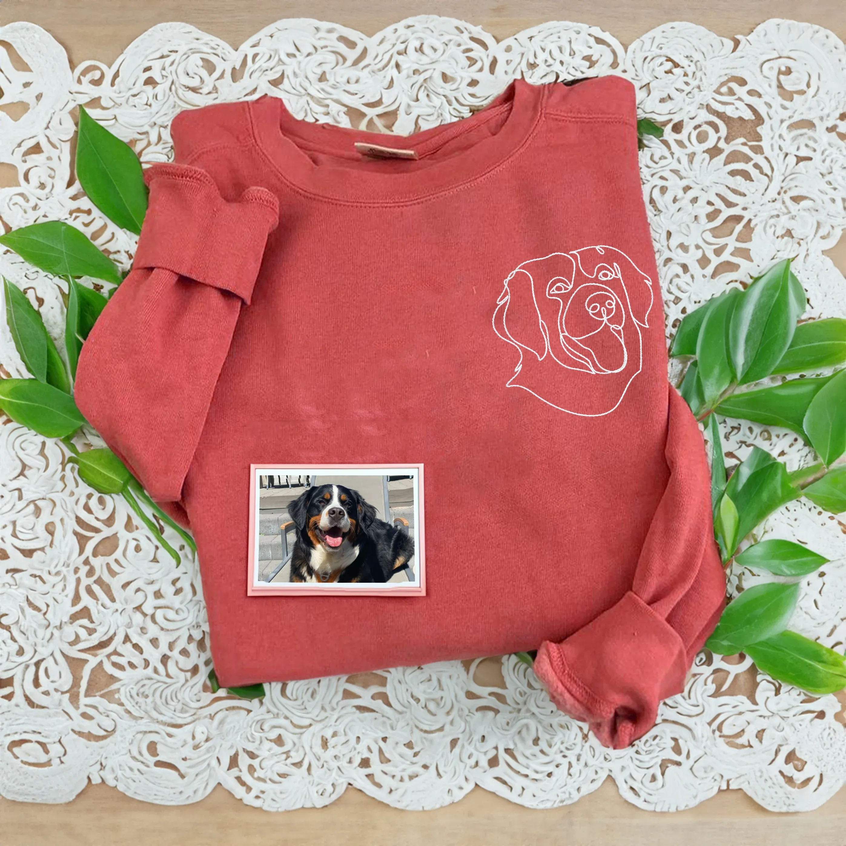 Comfort Color® Custom Embroidered Cat Sweatshirt from Photo