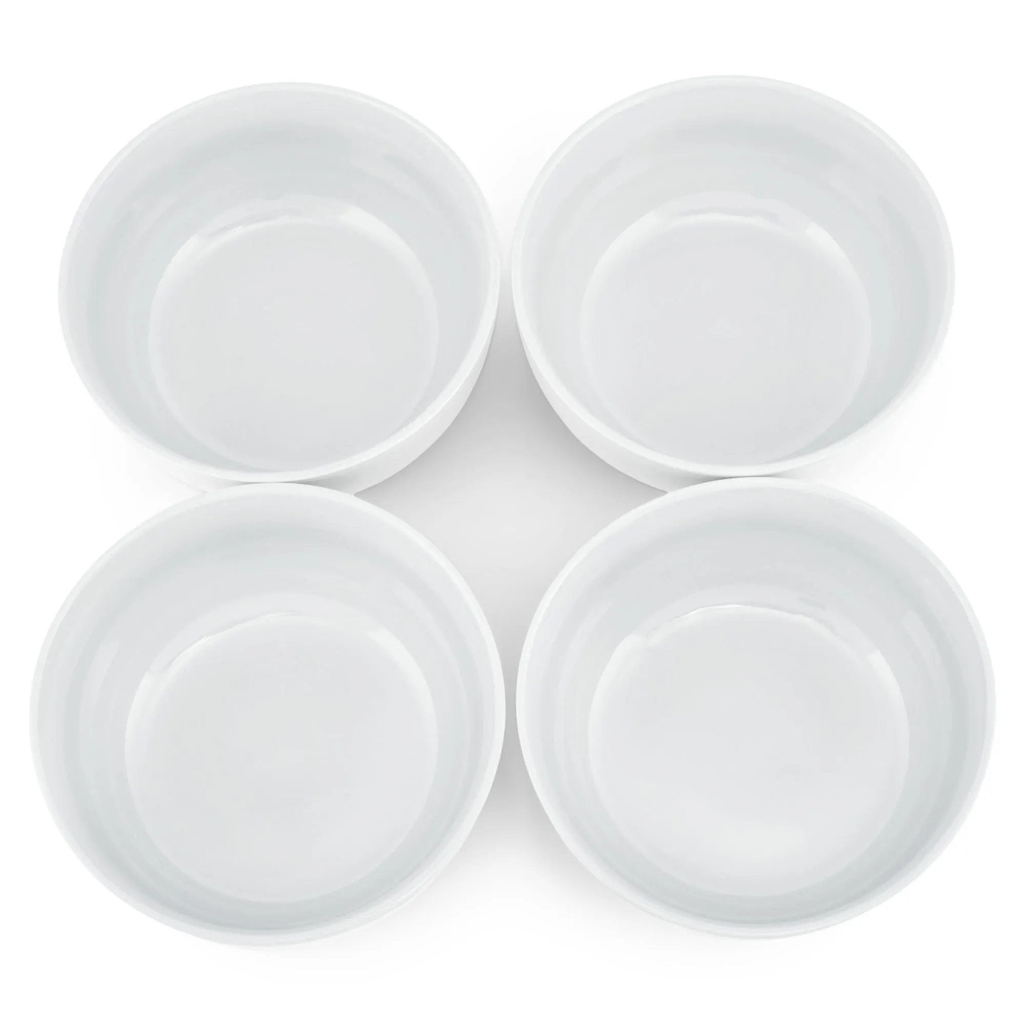 Elanze Designs Bistro Glossy Ceramic 6.5 inch Soup Bowls Set of 4, White