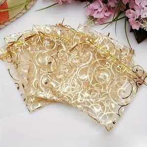 Elegant and Reusable Organza Drawstring Bags for Jewelry Parties and Gifts