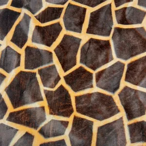 Giraffe Print on Brown Velboa Fabric