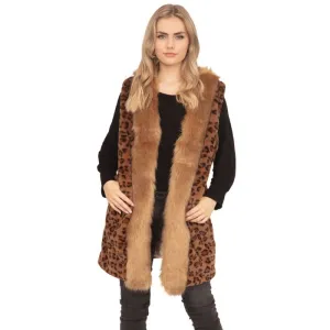 Leopard Fur Trim Vest