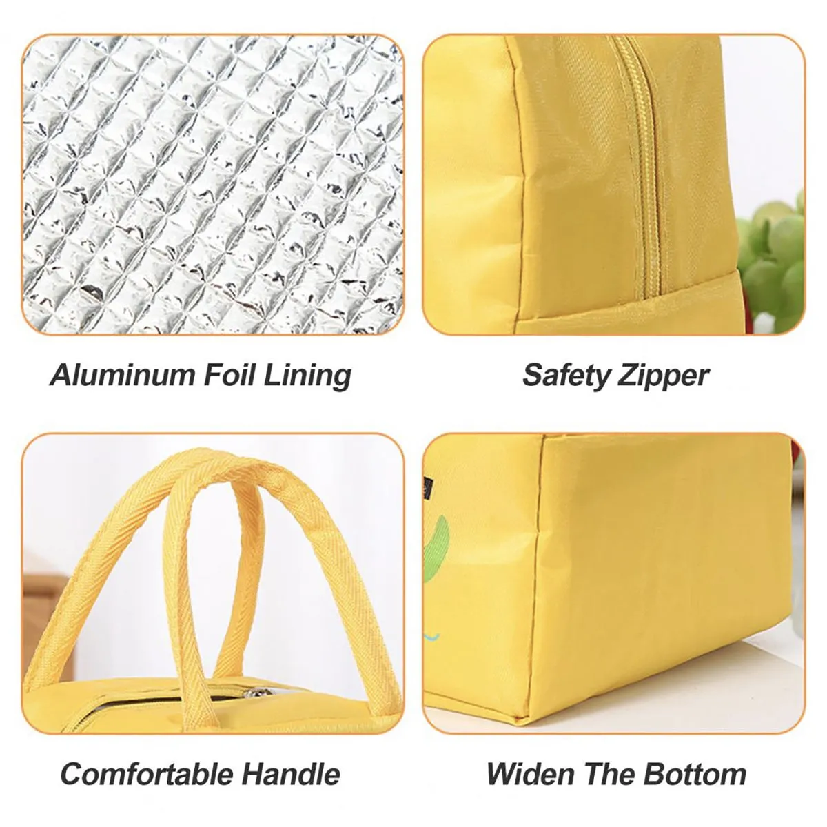 Lunch Box Insulated Bag Soft Leakproof Lunch Bag for Kids Men Women, Durable Thermal Lunch Pail for School Work Office | Fit 6 Cans-Yellow Giraffe