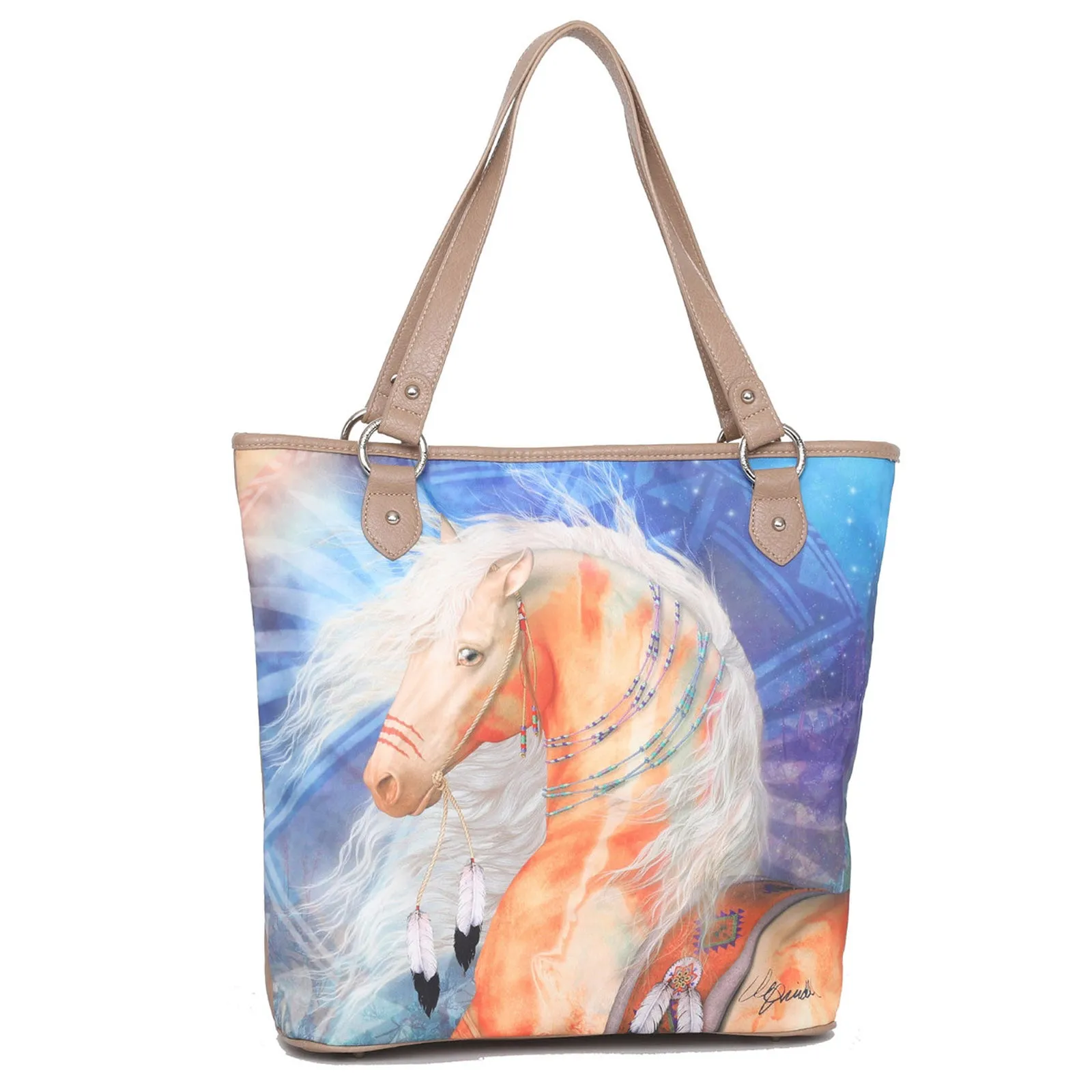 MW1023G-8113 Montana West Horse Canvas Tote Bag