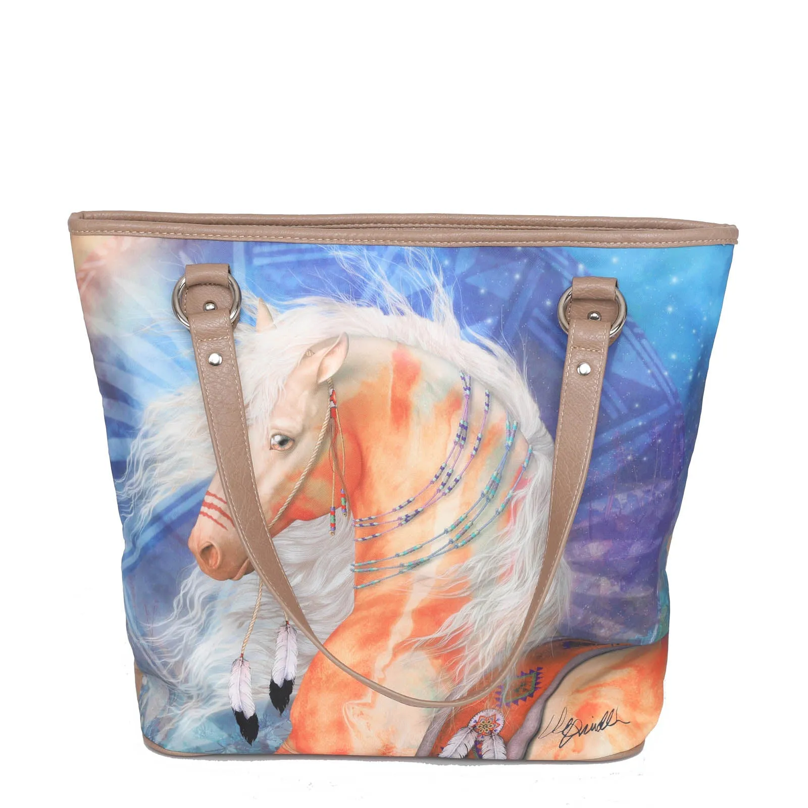 MW1023G-8113 Montana West Horse Canvas Tote Bag