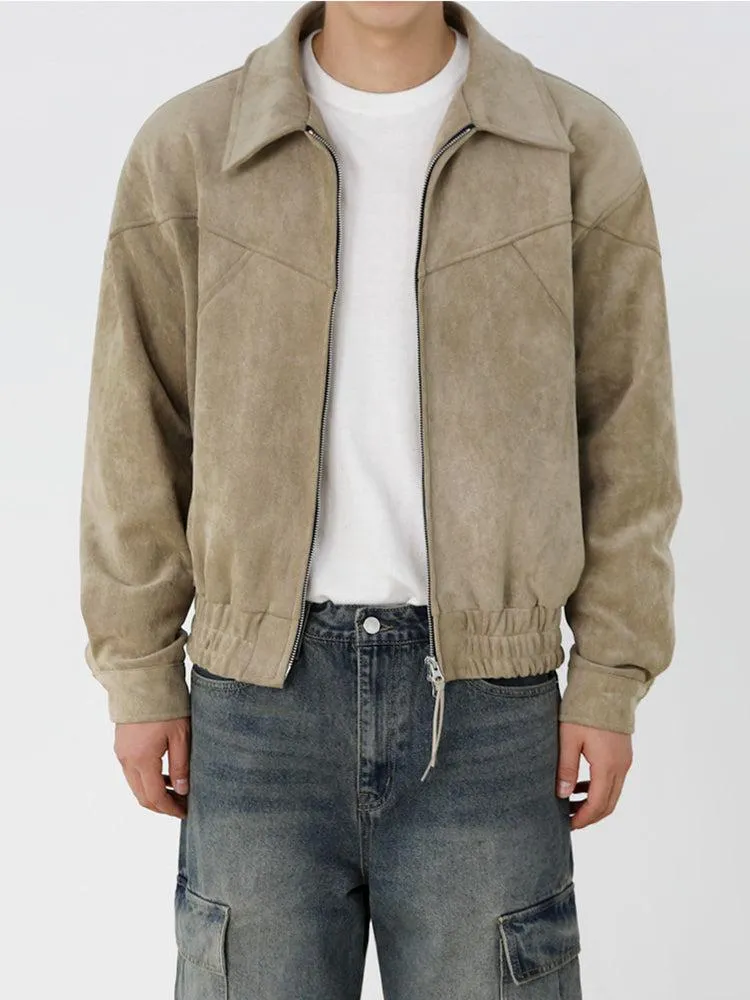 OH Collared Suede Textured Jacket