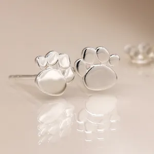 Paw Print Sterling Silver Studs