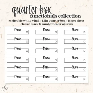 Phone || Quarter Box Planner Stickers