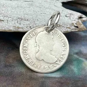 Pirate Chic Silver Half Reale Spanish Portrait Dollar Dated 1823 - the Legendary "Piece of Eight" Pendant | Artifact #8130