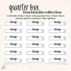 Savings || Quarter Box Planner Stickers