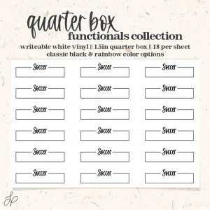 Soccer || Quarter Box Planner Stickers