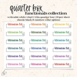 Veterinarian Billl || Quarter Box Planner Stickers